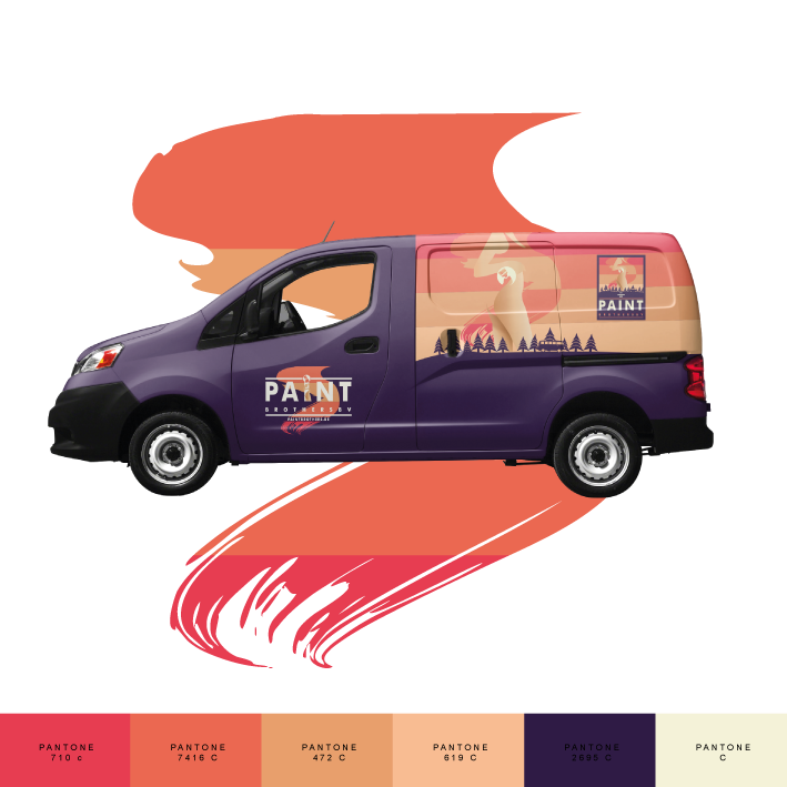 The Paint Brothers Purple Business Car