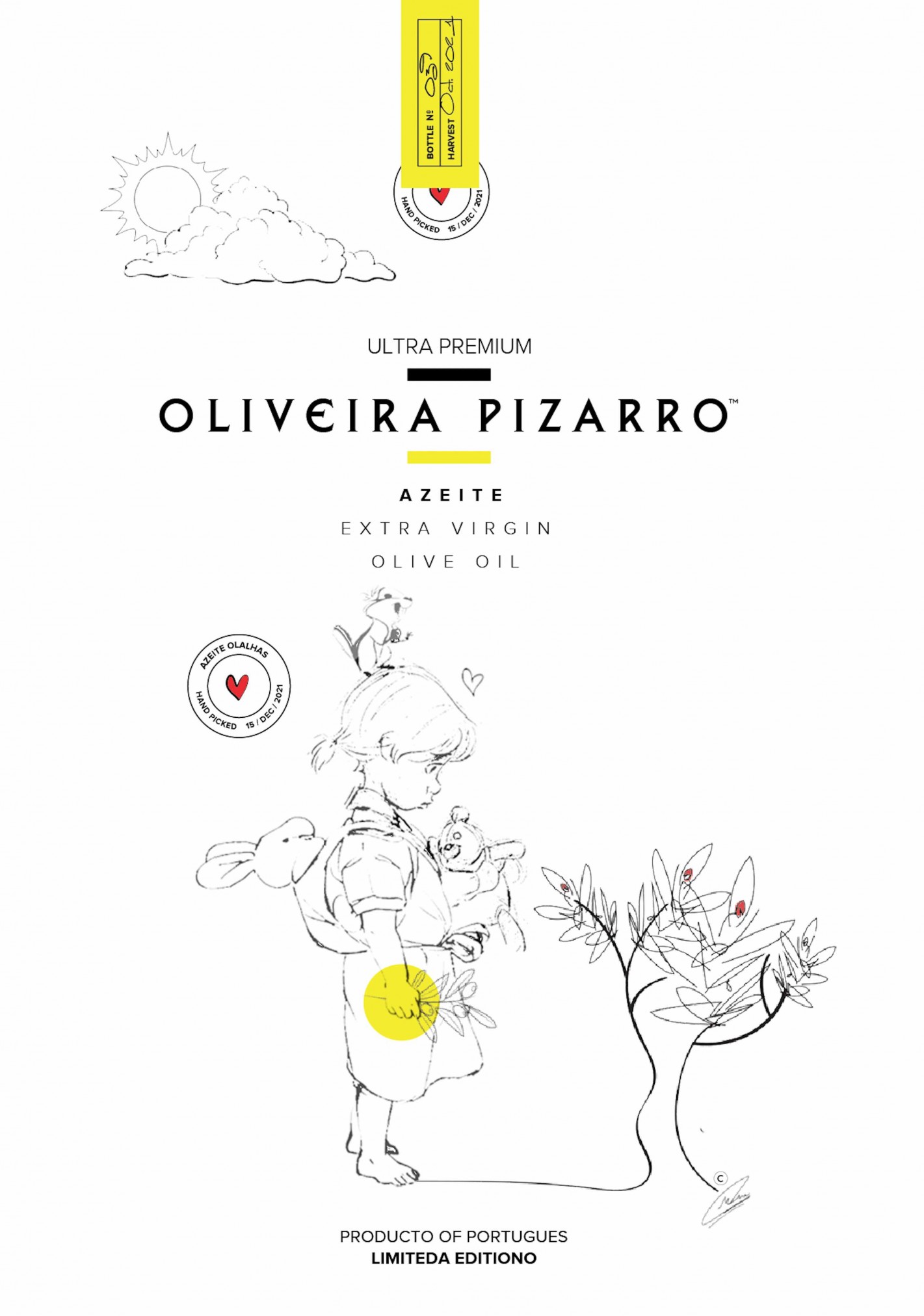 Oliveira de Pizarro Azeite - Front Label design 